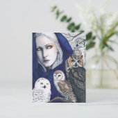 Wisdom Owls Shaman Fantasy Briefkaart (Staand voorkant)