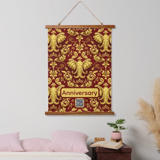 Wisdom & Prosperity: The Regal Elephant Symbol Wal Hangend Wandkleed (Slaapkamer)