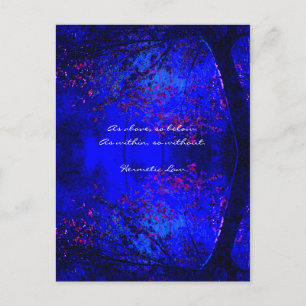 Wisdom Quote Blauwe bosreflectie Briefkaart