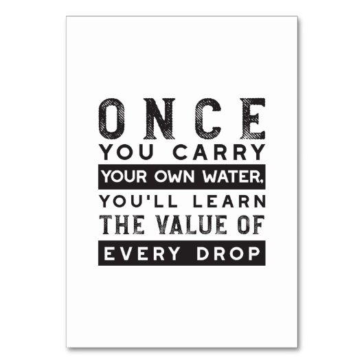 Wisdom Quote Design - waarde van elke druppel Kaart (Voorkant)