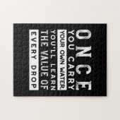 Wisdom Quote Design - waarde van elke druppel Legpuzzel (Horizontaal)