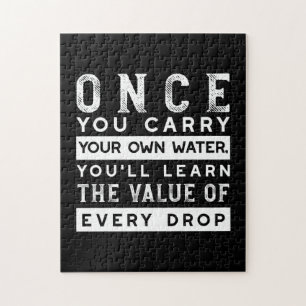 Wisdom Quote Design - waarde van elke druppel Legpuzzel