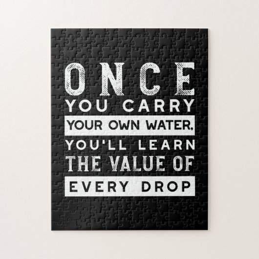 Wisdom Quote Design - waarde van elke druppel Legpuzzel (Verticaal)