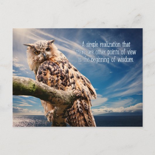 Wisdom Quote Owl briefkaart (Voorkant)