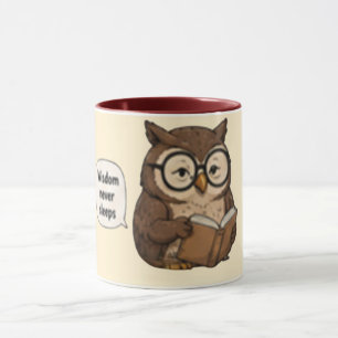 Wisdom Slaapt Nooit   Inspirerende Koffie Mok
