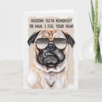 Wisdom Teeth Removal Funny Pug Dog krijgt goed
