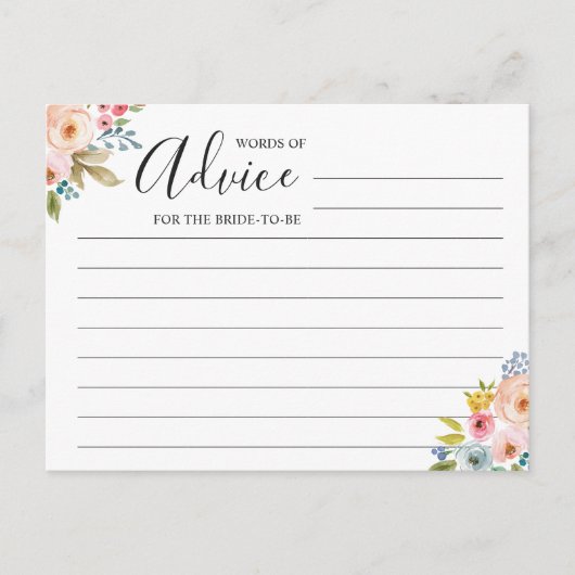 Wisdom-Waterverf Chic Floral Advieskaart (Voorkant)