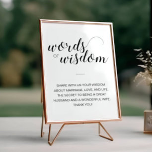 Wisdom Wedding Advice Sign Poster