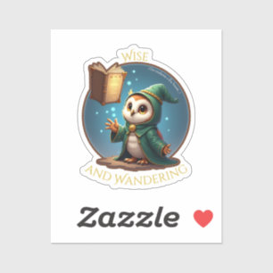 Wise and Wandering - Wizard Owl Sticker