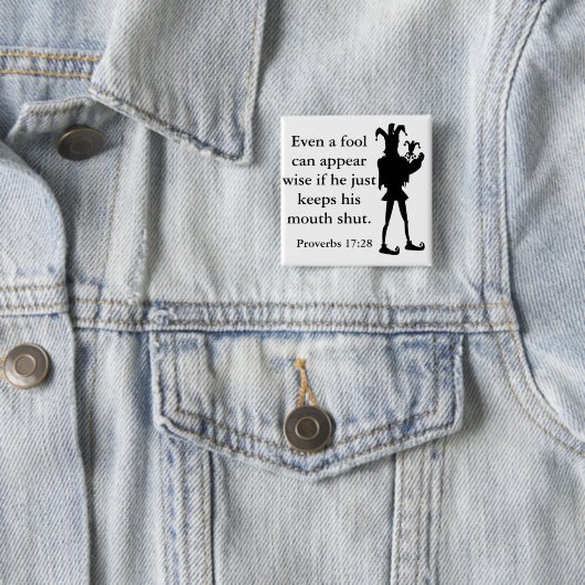 Wise Fool Vierkante Button 5,1 Cm (In situ)