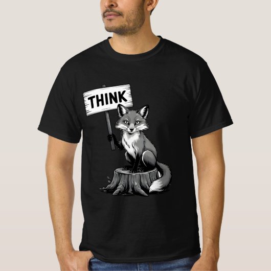 Wise Fox pense Vintage animal droits T-shirt (Devant)