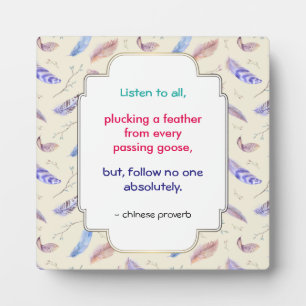 Wise Inspirerend Motivatie Chinees Proverb Fotoplaat