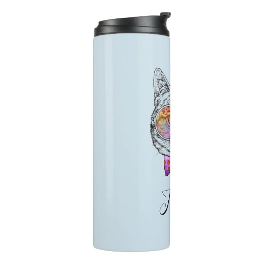 Wise Kat Kat | Jouw namen toevoegen Thermosbeker (Gedraaid links)