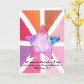 Wise Man Star Vakantie Kaart (Gele Bloem)