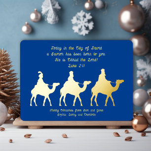 Wise Mannen Magi Christelijk kerstfeest Folie Kaar Uitnodiging
