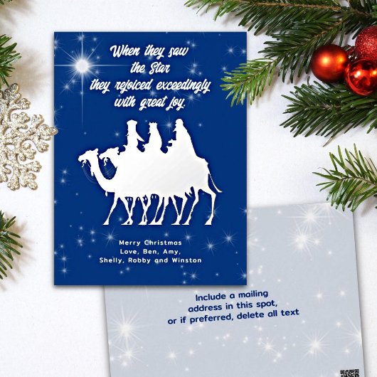 Wise Mannen Scripting kerststerren Briefkaart Foli