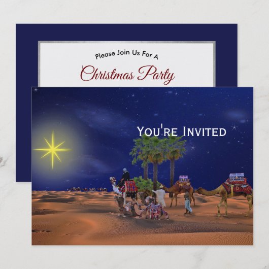 Wise Mannen Star Kerstgrafisch Kaart (Voorkant / Achterkant)