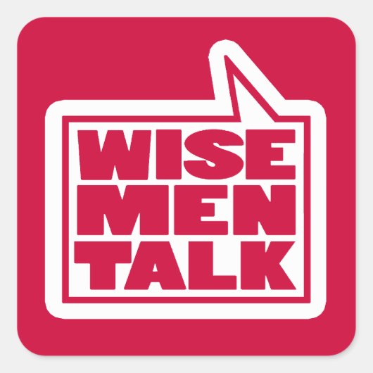 Wise mannen talk citaat rode en witte sticker (Voorkant)