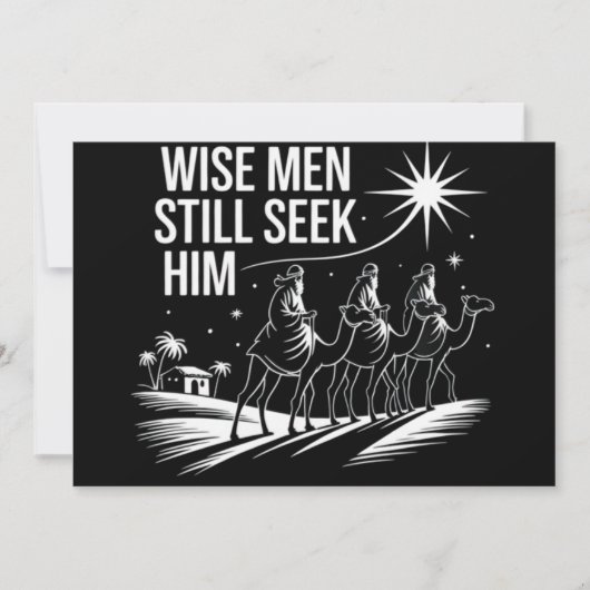Wise Mannen zoeken hem nog steeds Christelijk Kers Feestdagenkaart (Voorkant)