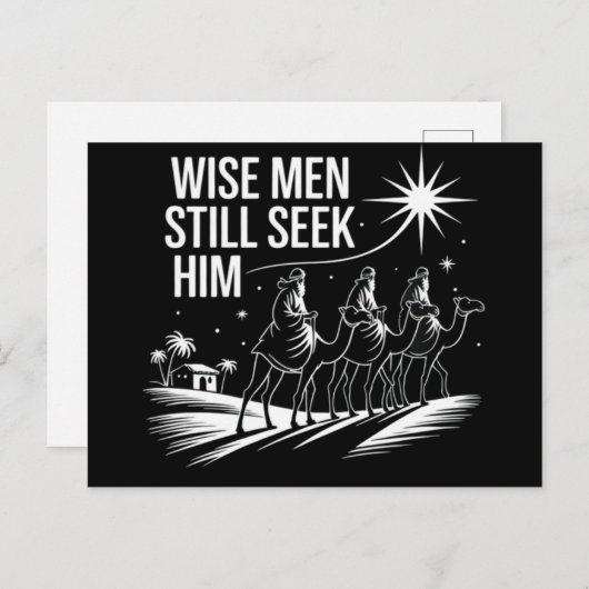 Wise Mannen zoeken hem nog steeds Christelijk Kers Feestdagenkaart (Voorkant / Achterkant)