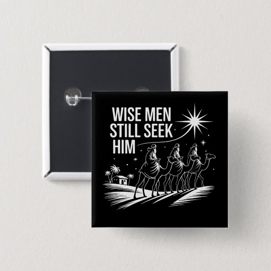 Wise Mannen zoeken hem nog steeds Christelijk Kers Vierkante Button 5,1 Cm (Voorkant /achterkant)