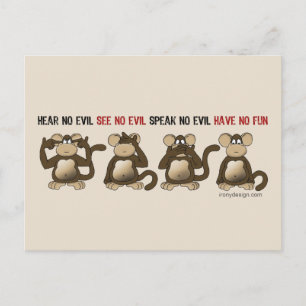 Wise Monkeys Humor Briefkaart