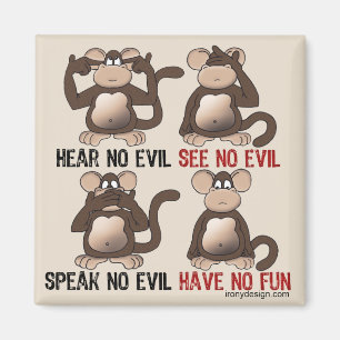 Wise Monkeys Humor Magneet