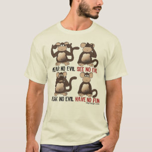Wise Monkeys Humor T-shirt