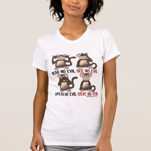 Wise Monkeys Humor T-shirt (Voorkant)