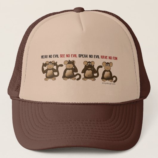 Wise Monkeys Humor Trucker Pet (Voorkant)