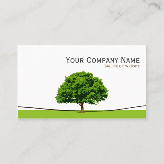 Wise Oak Tree Symbol - Professional Tree Service Visitekaartje (Achterkant)