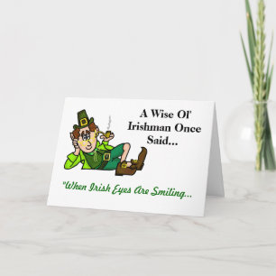 Wise Ol' Leprechaun St. Patrick's Day Card Kaart