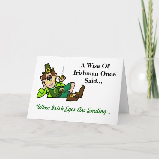 Wise Ol' Leprechaun St. Patrick's Day Kaart (Voorkant)