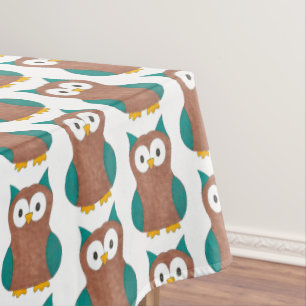 Wise Old Brown Owl Hoot Bird Animal Print Tafelkleed