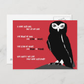 Wise Old Owl Briefkaart in Red (Voorkant / Achterkant)