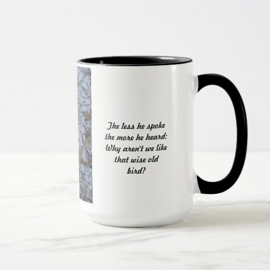 Wise Old Owl Cup - Hoe minder hij sprak Mok (Rechts)
