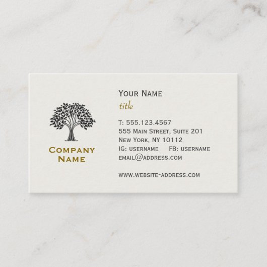 Wise Old Tree Carte de visite (Devant)