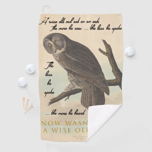 Wise oude uil golfhanddoek (Insitu)