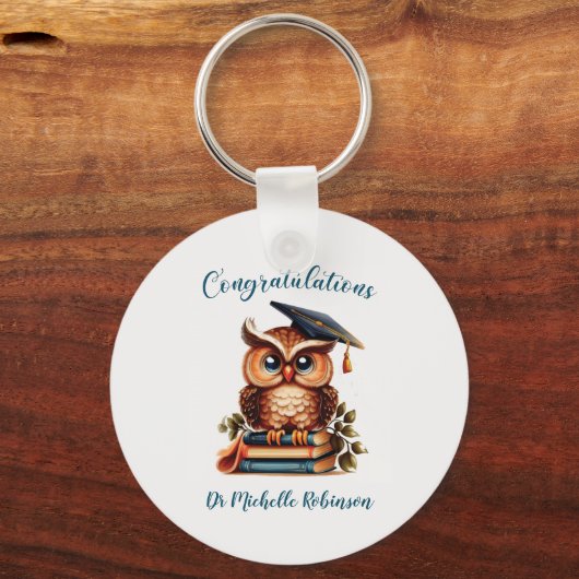 Wise Owl Afstuderen gefeliciteerd Sleutelhanger (Voorkant)