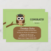 Wise Owl Afstuderen Invitation Kaart (Voorkant / Achterkant)