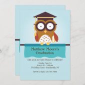 Wise Owl Afstuderen Invitation Kaart (Voorkant / Achterkant)
