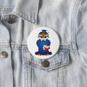 Wise Owl Afstuderen Schattigee Scholar Bird Ronde Button 7,6 Cm (In situ)
