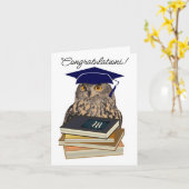 Wise Owl Afstuderen Wenskaart Kaart (Gele Bloem)