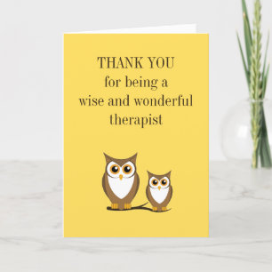 Wise Owl counseling Therapist Bedankt Kaart