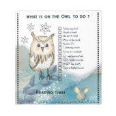 Wise Owl cute mouse Kids Daily Routine Checklist Notitieblok (Voorkant)
