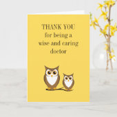 Wise owl dokter bedankt je kaart (Gele Bloem)