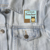 Wise Owl First Grade Teacher Button (In situ)
