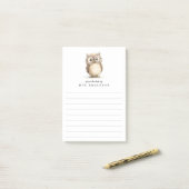 Wise owl from the desk of name lined post-it® notes (Op bureau)