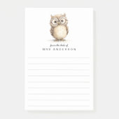 Wise owl from the desk of name lined post-it® notes (Voorkant)