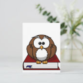 Wise Owl on Book, leraar, wisdom, knowledge study Briefkaart (Staand voorkant)